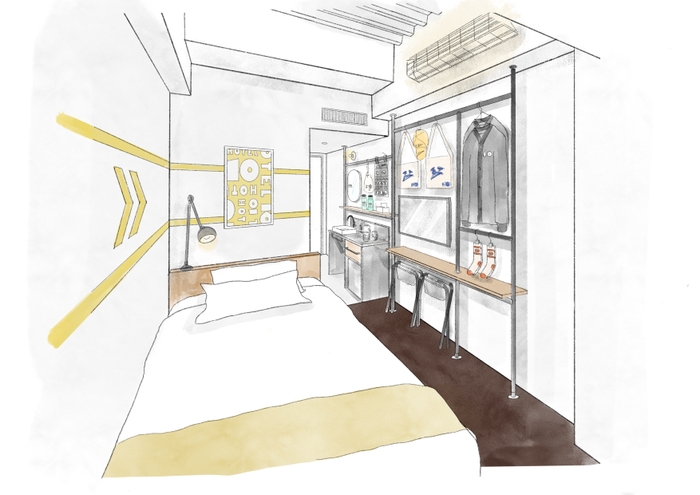 客室デザインはロッカールームをイメージ