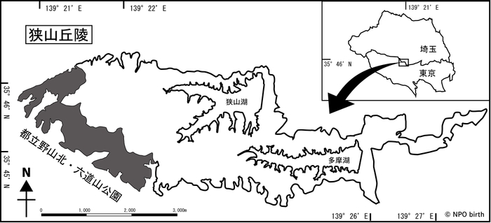 都立野山北・六道山公園の位置