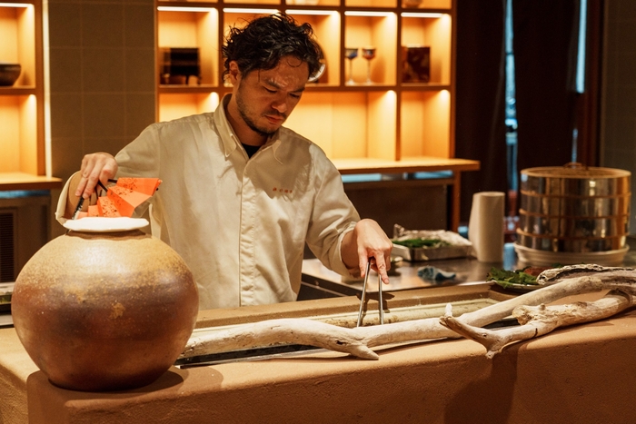 ▲淡路島の旬の食材を目の前で炭火焼