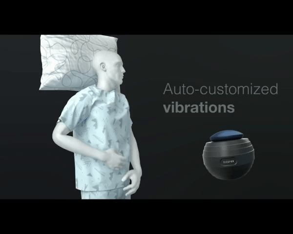 PUボールが振動し、横向きの姿勢を促します(GIF)