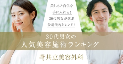 美しさと自信を手に入れる！30代男女が選ぶ最新美容トレンド！ 「30代男女の人気施術ランキング BEST5」発表