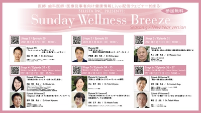医師・歯科医師・薬剤師・医療従事者向け 《アンチエイジング・予防医療情報  無料Live配信Zoomウェビナー！》 『Sunday Wellness Breeze, Season 5 including  “第8回ミネラル・有害金属セミナー”』開催決定！
