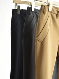 「strech slim flare pants」キャメル/グレー/ブラックネイビーの3カラー