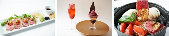 【左】南館7F　Italian Bar PIENO festa　【中央】南館8F　リュミエール大阪KARATO　【右】南館8F　日本料理 大坂ばさら