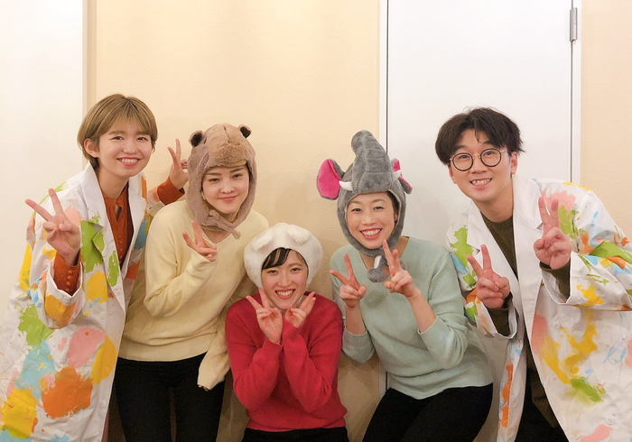 動画の出演者 （左から、りっちゃん、加藤さん、倉橋さん、佐藤さん、よっち）