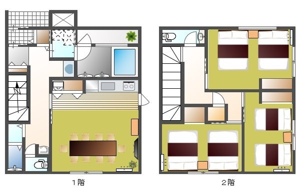 睦月・如月・弥生棟　間取り図