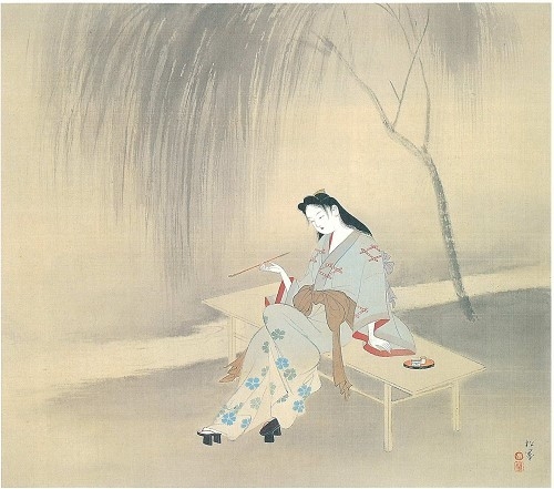 上村松園「美人納涼」（後期 展示）