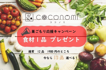巣ごもり応援！無農薬・有機専門の野菜宅配サービス “ココノミ”が『食材1品プレゼントキャンペーン』