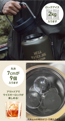 ロックアイス2kgがまるっと入る大容量3.8Lタイプ
