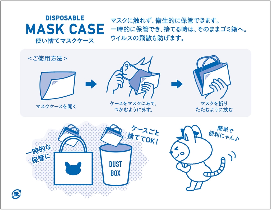 「使い捨てマスクケース」の使い方