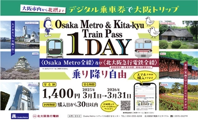 QRコードを活用したデジタル乗車券 「Osaka Metro＆Kita-kyu Train Pass 1day」を 発売します