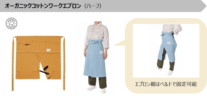 オーガニックコットンワークエプロン(ハーフ) 製品概要