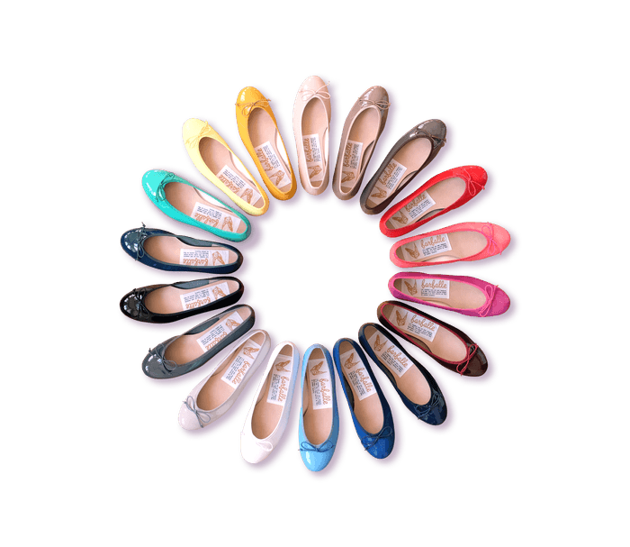 カラーバリエーション豊富なファルファーレの定番エナメルバレエシューズ