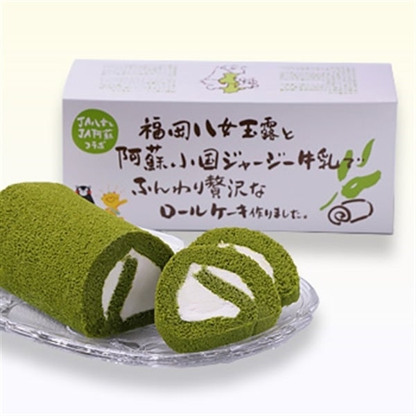 「JAふくおか八女 阿蘇小国ジャージー牛乳の贅沢ロールケーキ 玉露&あまおう詰合せ」
