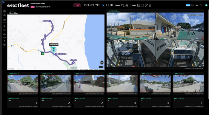 ＜everfleetによる自動運転EVバスのリアルタイム運行状況＞