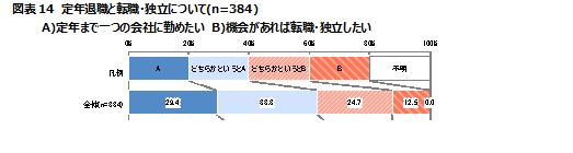 図表14 定年退職と転職・独立について(n=384)