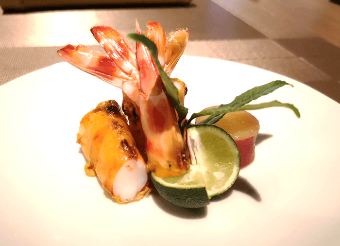 大車海老の赤ウニ焼き