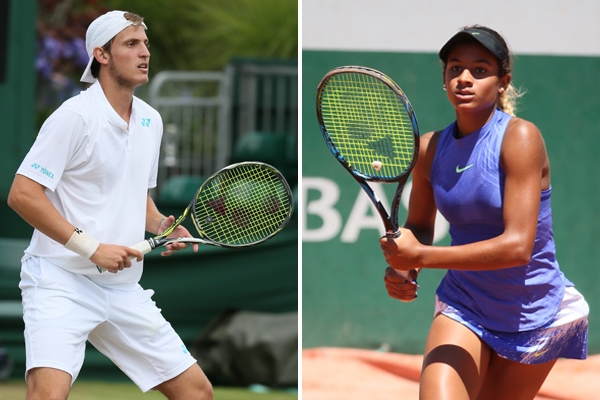 男子ジュニアNo.1のアクセル・ゲラー(左)、女子ジュニアNo.1のホイットニー・オスイグェ