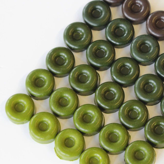 3%から24%まで異なる抹茶チョコ2