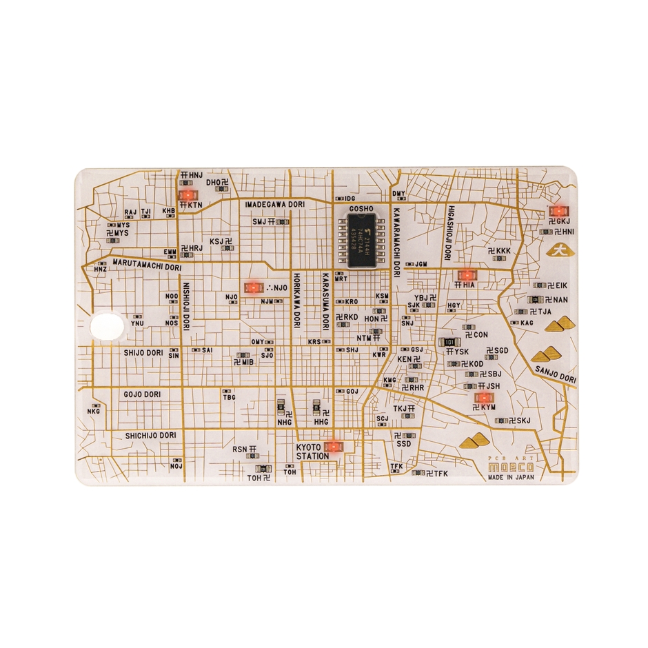 FLASH 京都回路地図 LED6　ICカードケース　白