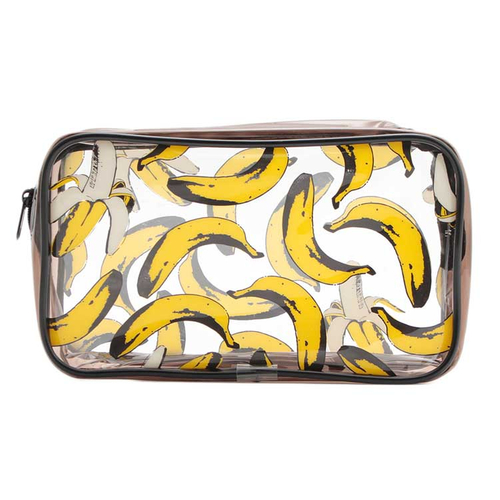 「クリア スクエアポーチ Banana」価格：490円／サイズ：W20×H12×D7cm