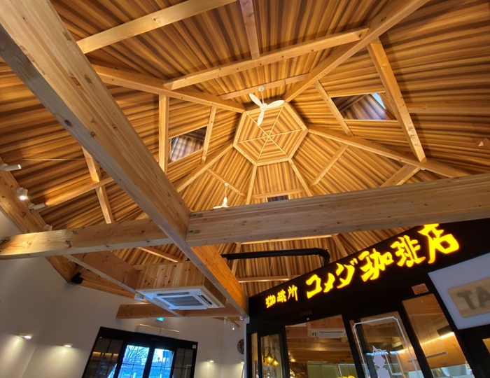 天窓から柔らかな自然の光が差し込む店内