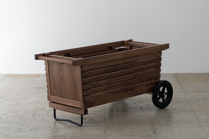 シェルフコンテナLウォールナット+ホイールセット