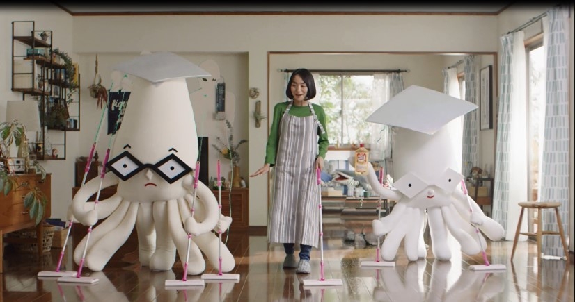 「オール」ワックスシリーズ ぴーイカピカ編(左:ピカリ イカ三郎 中央:ピカリ 雅美 右:ピカリ イカ太郎)