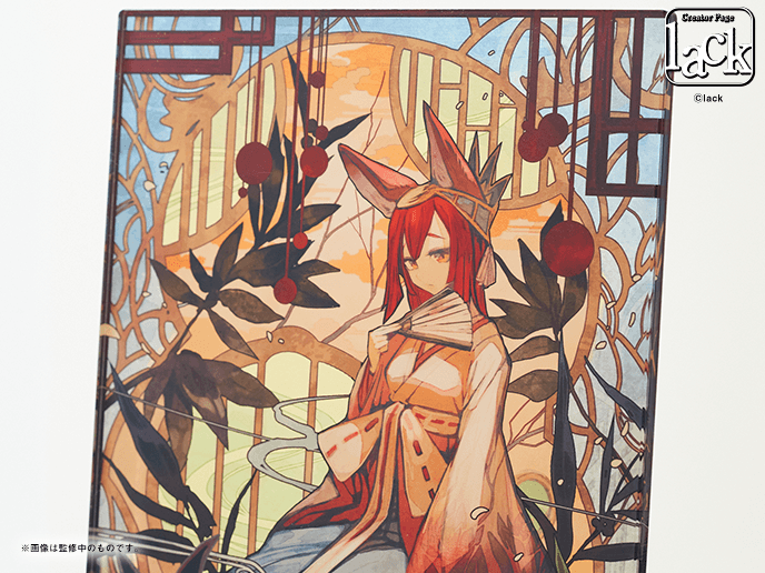 アクリルアート(彼岸詠みの巫女 近影)