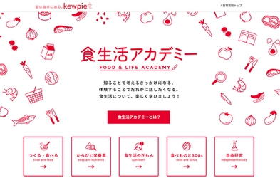 未来を創る子どもたちの“もっと知りたい！”を育む キユーピー公式サイトに新コンテンツ「食生活アカデミー」を開設 ～自由研究も募集開始～