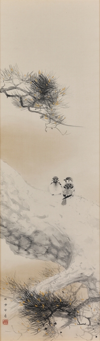 堂本印象 老松双雀 1940年