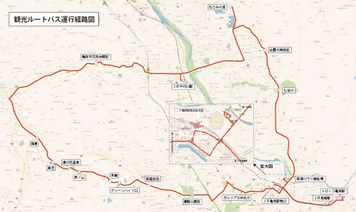 観光ルートバス運行経路図