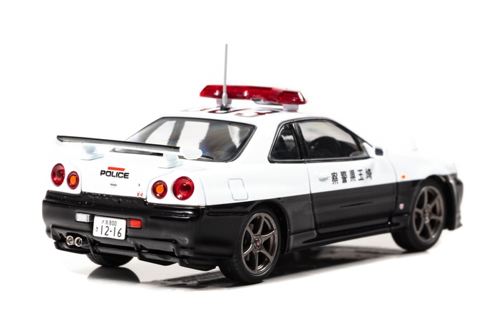RAI'S 1/43 日産 スカイライン GT-R (BNR34) 2000 埼玉県警察高速道路交通警察隊車両(803):右後
