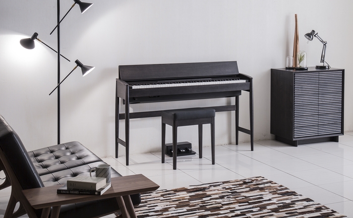 『KIYOLA』シアーブラック リビングルームでの設置イメージ