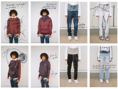  Re:reversible pullover / Re:layered denim pants