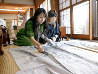 浜ちりめん反物見学