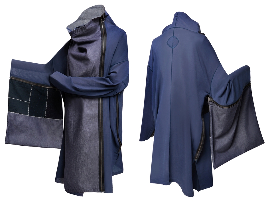 コートストール(コットン)とキモノ袖になるクッションカバー