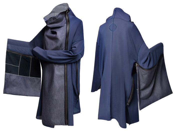 コートストール(コットン)とキモノ袖になるクッションカバー