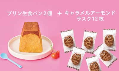 プリン生食パン2個+キャラメルアーモンドラスク12枚(送料・税込3,800円)