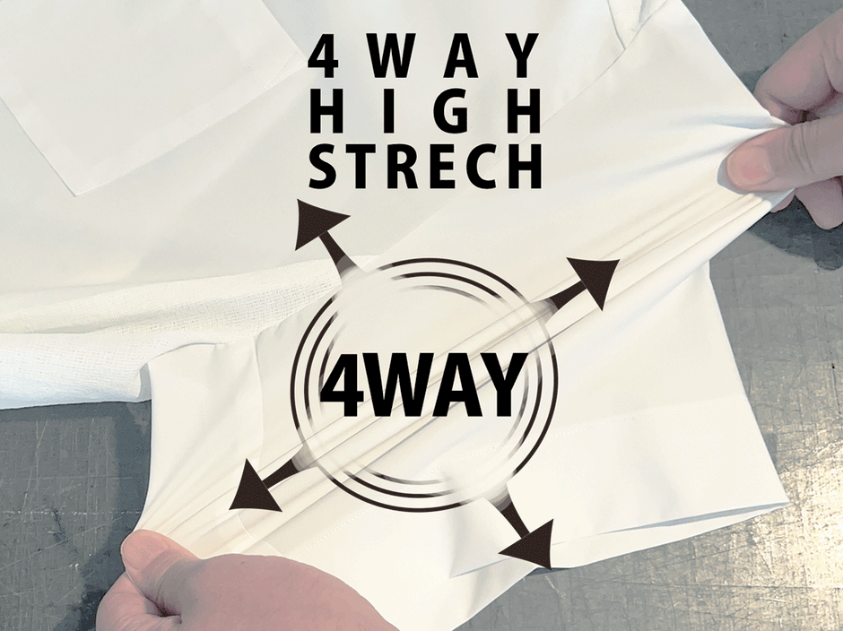 袖は運動性能を考えストレッチ