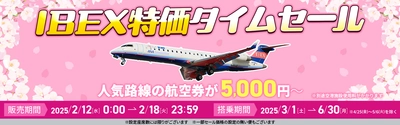 【片道5,000円～】IBEX特価タイムセール