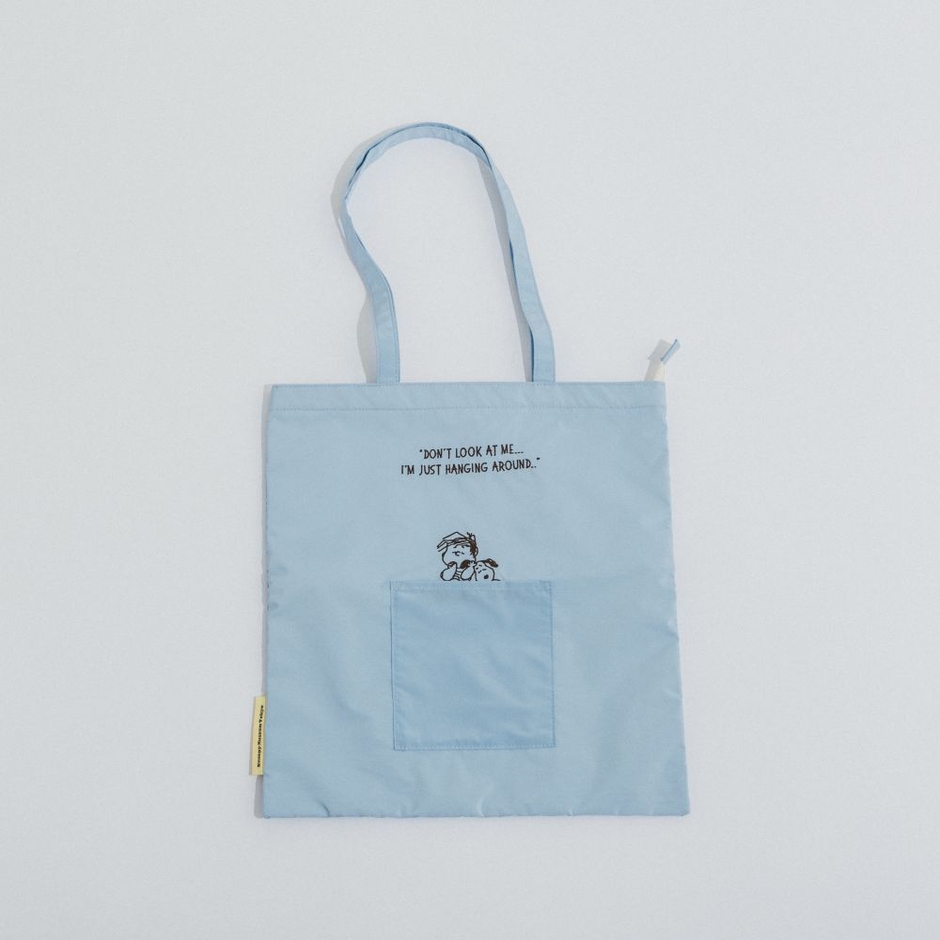 刺繍フラットトートバック ライナス&スヌーピー