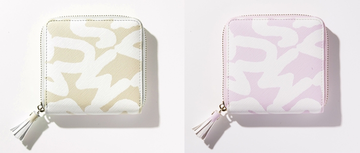 パステルカラーシリーズ　ハーフウォレット(ベージュ・ピンク)