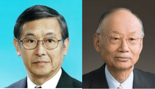 (左)東野治之、(右)大村智