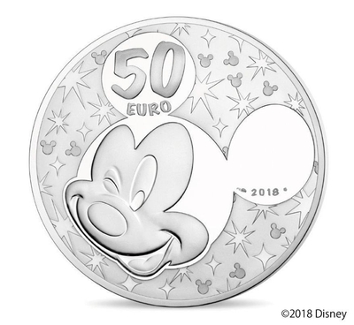 50ユーロカラー銀貨 表面