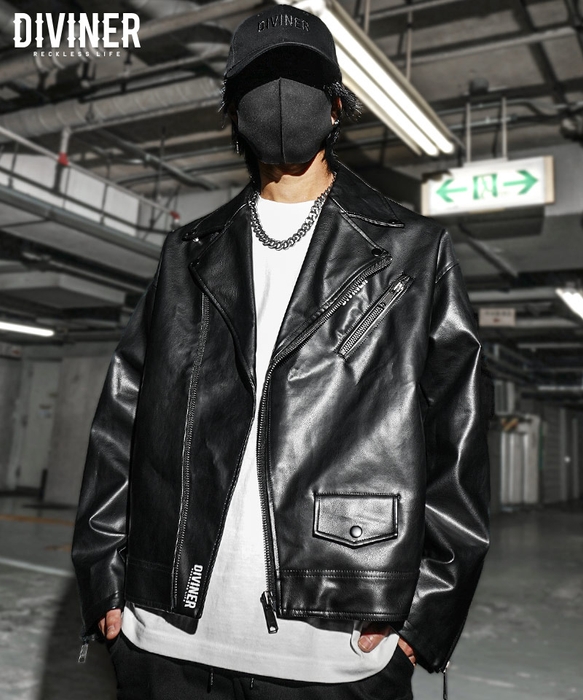 Synthetic Leather OverSize Double Rider's Jacket