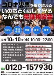 コロナ災害による住まい・生活保護・労働・借金など　 なんでも電話相談会 第4弾 実施のお知らせ