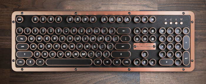 タイプライターのヴィンテージ感溢れるキーボード 「Azio Retro