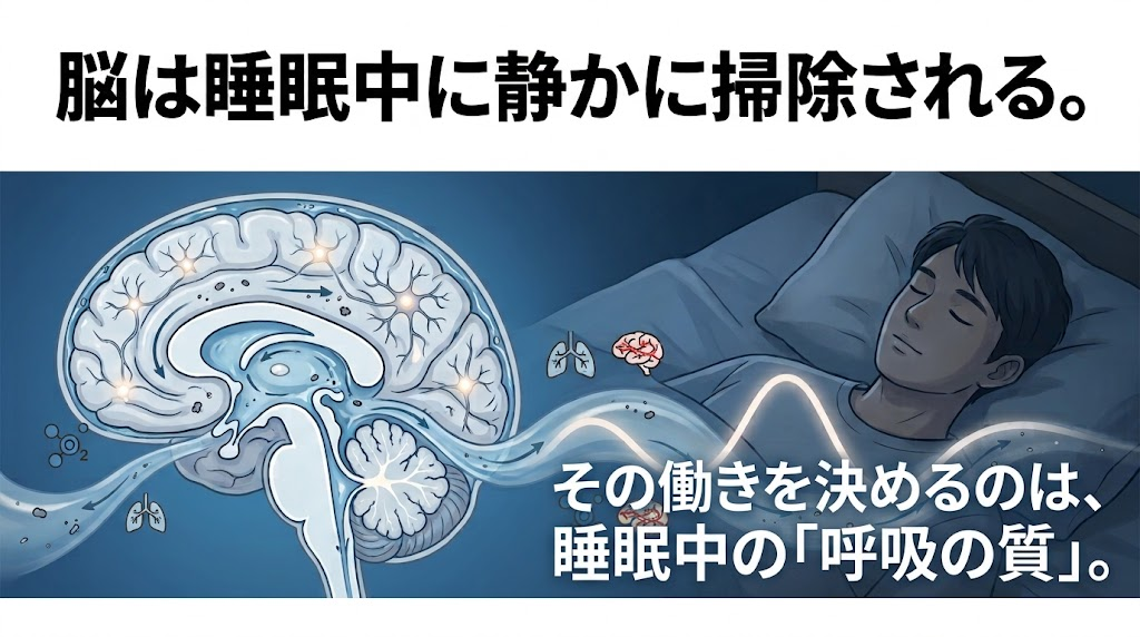 ◆ 眠りづらさの正体──認知機能低下とグリンパティック（脳の排出）。寝ると呼吸が弱くなる理由を優しく解説　シリーズ第10回：