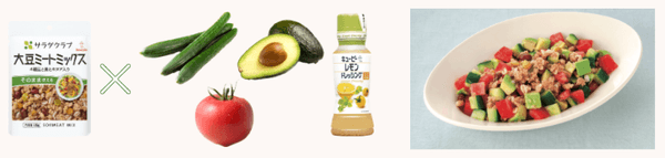 大豆ミートミックスの チョップドサラダ(「大豆ミートミックス」と「レモンドレッシング」を使用)